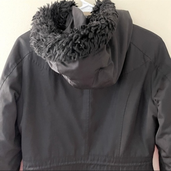 Marc New York black long faux fur jacket hood womens size XS - Picture 4 of 13